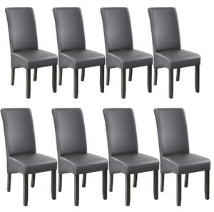 Tectake 403992 8 sedie da sala da pranzo con seduta ergonomica - grigio