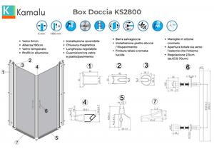 Box doccia angolo 80x80 con due ante battenti KS2800 - KAMALU