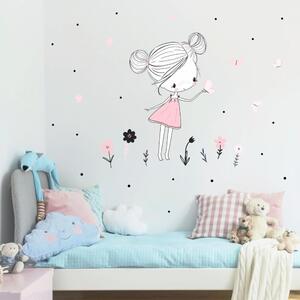Little Deco Adesivo Murale Per Cameretta: Coniglietti E Palloncini 96x64 Cm (DL602) - Made In Germany