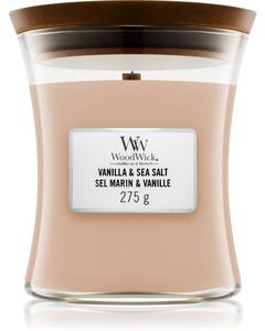 Woodwick Vanilla & Sea Salt candela profumata con stoppino in legno 275 g