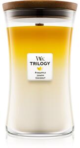 Woodwick Trilogy Fruits of Summer candela profumata con stoppino in legno 609,5 g