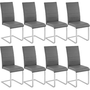 Tectake 404129 set di 8 sedie per sala da pranzo bettina - grigio