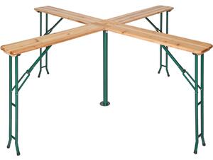 Tectake 401825 tavolo da bar, quattro piani di appoggio 241 x 241 x 103 cm - marrone