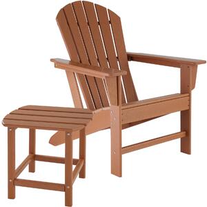 Tectake 404172 sedia da giardino con tavolino resistente alle intemperie - marrone