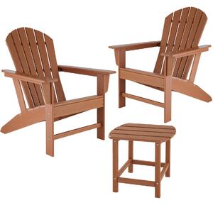 Tectake 404176 2 sedie da giardino janis con tavolino kamala resistenti alle intemperie - marrone