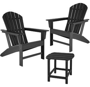 Tectake 404175 2 sedie da giardino janis con tavolino kamala resistenti alle intemperie - nero