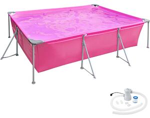 Tectake 403822 piscina rettangolare 300 x 207 x 70 cm - rosa fucsia