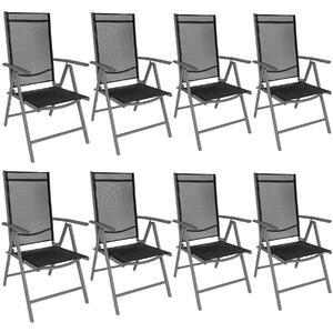 Tectake 404367 8 sedie da giardino in alluminio pieghevoli - nero/antracite