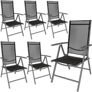 Tectake 404366 6 sedie da giardino in alluminio pieghevoli - nero/antracite