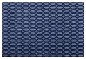 Tappeto Blu Viscosa 140 x 200 cm Motivo Geometrico Tessuto a Mano Flatweave Beliani