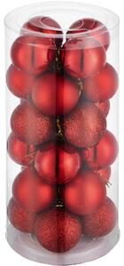 Tectake 403320 set di 24 palline natalizie, rosse e infrangibili - rosso