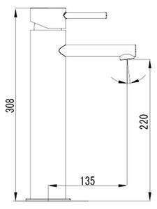 Miscelatore lavabo alto modello Orian-LA - KAMALU
