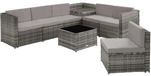 Tectake 404234 salottino in rattan verona - grigio