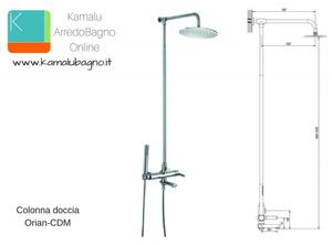 Colonna doccia con miscelatore e flessibile modello Orian-CDM - KAMALU