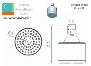 Soffione doccia tondo diametro 75mm modello Orian-SR - KAMALU