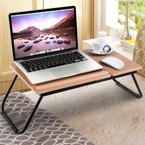 Tavolino portatile per Laptop pieghevole da letto scrivania regolabile in metallo e MDF