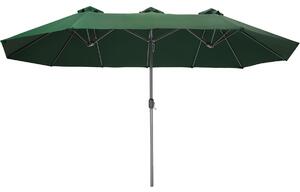 Tectake 404254 ombrellone silia 460 x 270 cm regolabile in altezza con 3 tettucci - verde