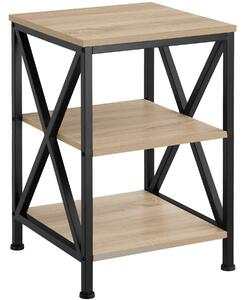 Tectake 404264 tavolino nottingham 40,5 x 40,5 x 60,5 cm - industriale legno chiaro, rovere sonoma