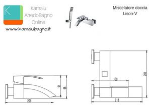 Miscelatore vasca con doccetta e flessibile modello Lison-V - KAMALU