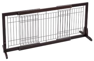 Costway Cancello di sicurezza in legno per animali domestici Barriera di sicurezza regolabile per cane (97-161)x32x53cm