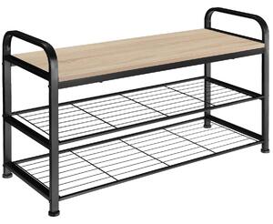 Tectake 404286 scarpiera southampton 91 x 36 x 55 cm - industriale legno chiaro, rovere sonoma