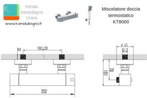 Miscelatore doccia termostatico con doccetta modello KT8000 - KAMALU