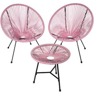 Tectake 404412 set di 2 sedie santana con tavolo - rosa fucsia
