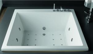 Vasca da bagno quadrata da incasso 165x165x57cm con sistema idromassaggio modello P-240 - KAMALU