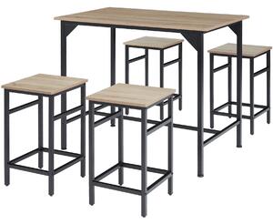 Tectake 404307 set tavolo da bar edimburgo - industriale chiaro