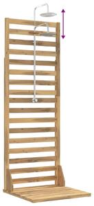 Doccia da giardino, altezza 205,5 cm, realizzata in legno di acacia massello e acciaio inossidabile, colore bianco