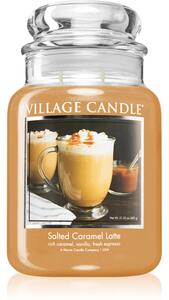 Village Candle Salted Caramel Latte candela profumata (Glass Lid) 602 g
