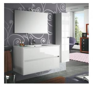 Mobile bagno sospeso 100 cm con lavabo, specchio e applique led Salgar Noja 1000 bianco - Salgar
