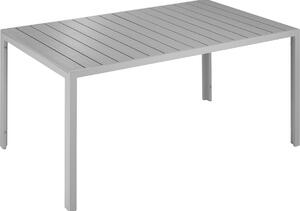 Tectake 404402 tavolo da giardino bianca in alluminio, piedi regolabili in altezza, 150 x 90 x 74,5 cm - grigio/argento