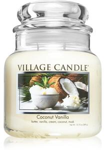 Village Candle Coconut Vanilla candela profumata (Glass Lid) 389 g