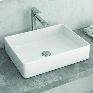 Lavabo bagno appoggio 47cm design moderno ceramica modello Litos-0003 - KAMALU
