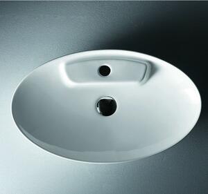 Lavabo appoggio ovale 61cm ceramica slim Litos-0012 - KAMALU