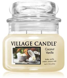 Village Candle Coconut Vanilla candela profumata (Glass Lid) 262 g