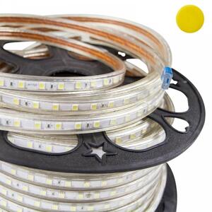 Striscia LED Giallo 220V IP67 per Esterni ed Interni Bobina da 25 metri Colore Giallo