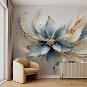 Carta da parati Grande fiore blu con linee astratte, Carta da parati 3D, Carta da parati Fiori 3D, w08903 : Uwalls.it