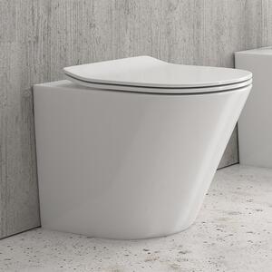 Vaso wc a terra moderno in ceramica sedile soft-close modello KLEA-IS - KAMALU