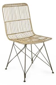 Sedia moderna in legno intrecciato con gambe in acciaio Bizzotto Lucila - Bizzotto
