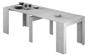 Tavolo Allungabile Moderno Effetto Cemento In Legno Grigio Consolle 2,37 metri