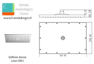 Soffione doccia ultraslim rettangolare 24x36cm modello Lison-SRU - KAMALU