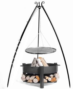 Barbecue Artigianale Con Braciere In Ferro E Griglia Sospesa Su Treppiede Montana 70 cm Cook King - Cook King