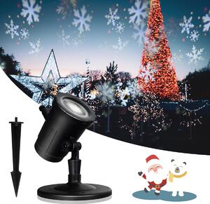 Costway Proiettore luci LED fiocchi di neve di Natale, Proiettore con testina girevole