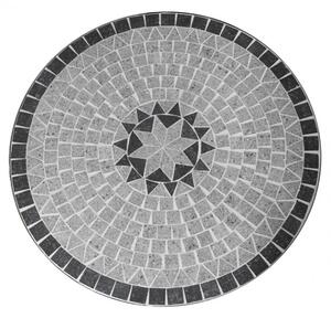Set Tavolo Mosaico 80 Cm Completo Di 2 Sedie Pieghevoli In Acciaio E Ceramica