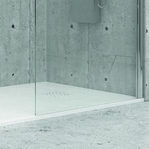 Piatto doccia 90x90 cm effetto pietra artificiale colore bianco - KAMALU