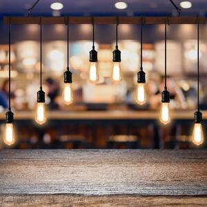 Costway Plafoniera in stile vintage industriale a sospensione, Lampadario con 8 luci e altezza regolabile