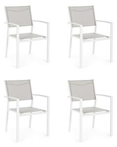 Sedie Da Esterno In Alluminio Bianche Con Braccioli Hilde Bizzotto - 4 pezzi - Bizzotto