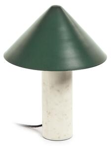 Lampada da tavolo Valentine in marmo bianco e metallo finitura verniciata verde